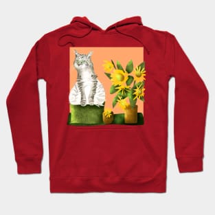 Grey cat Hoodie